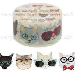 Amifa Washi Tape Middle "Glasses Cat"